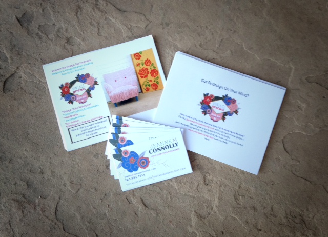 Personal branding with business cards and postcards